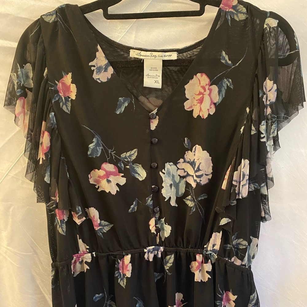 American Rag - Black Floral Blouse